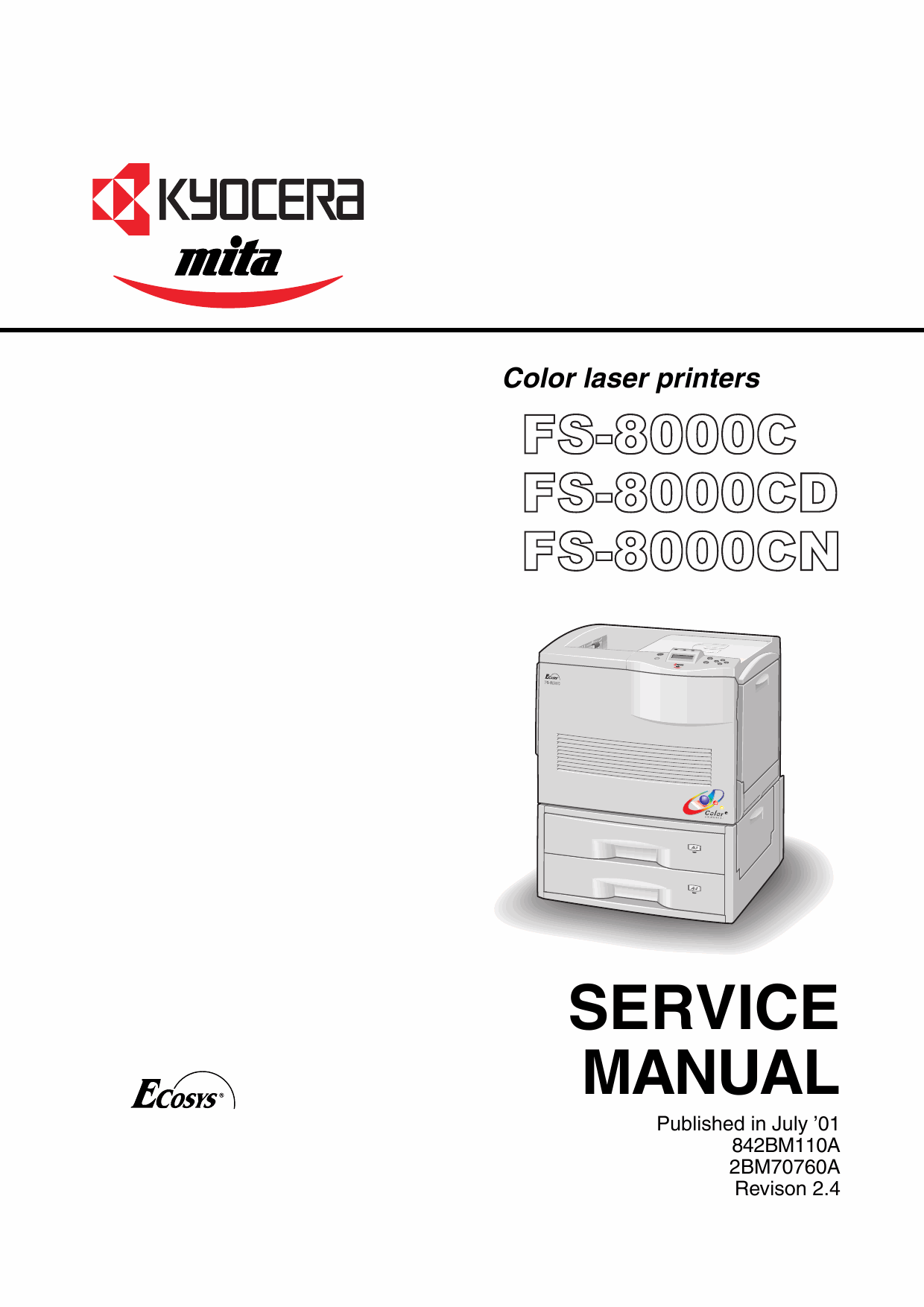 KYOCERA ColorLaserPrinter FS-8000C CD CN Parts and Service Manual-1